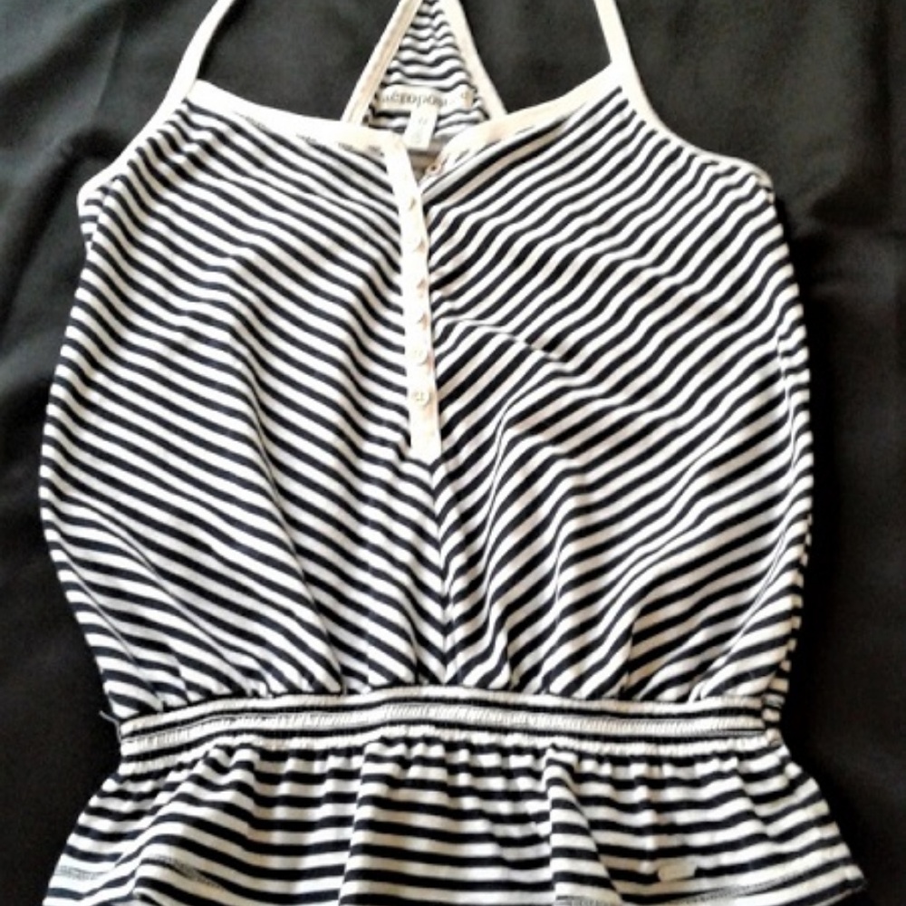 Aeropostale Tank T-Back Blue & White Striped 100 %